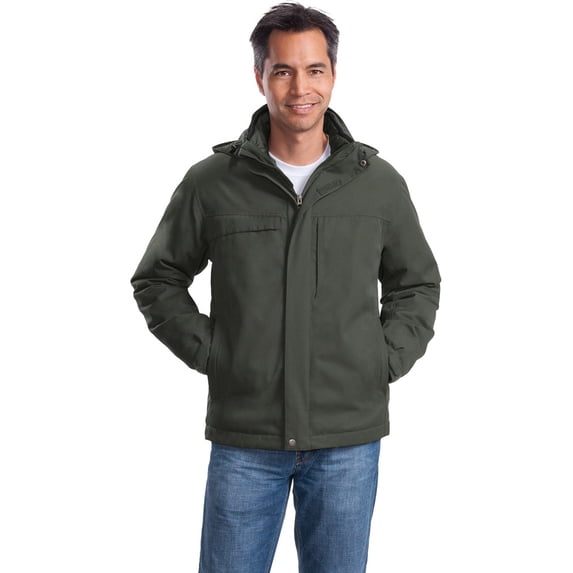 Port Authority J302 Herringbone Men's Parka - Spruce Green - XL