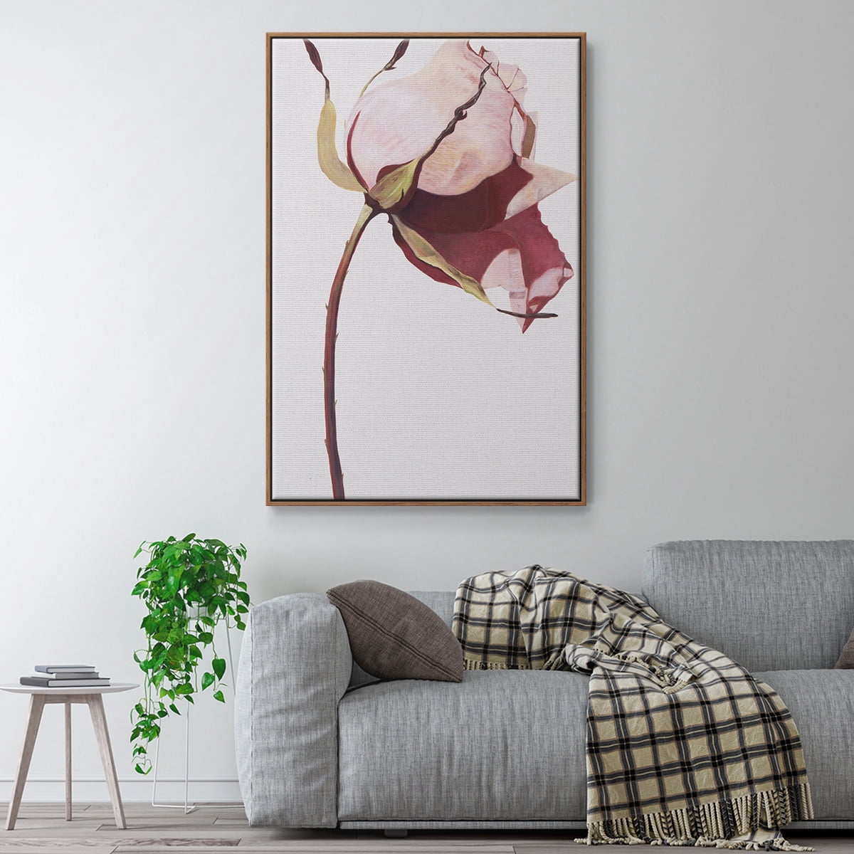 Love Is A Rose I Framed Premium Gallery Wrapped Canvas - Ready to Hang - 17 x 25 - Walnut Floating Frame