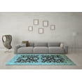thumbnail image 3 of Ahgly Company Indoor Rectangle Oriental Light Blue Traditional Area Rugs, 2' x 4', 3 of 4