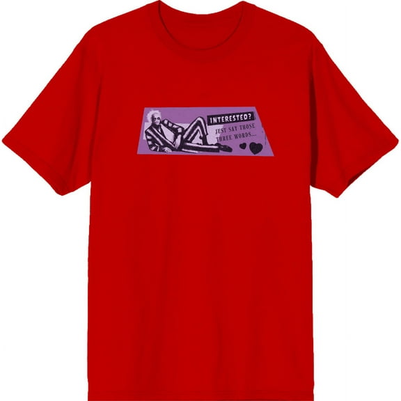Beetlejuice "Just Say Those Words" Adult Red Crew Neck Short Sleeve Tee-Small
