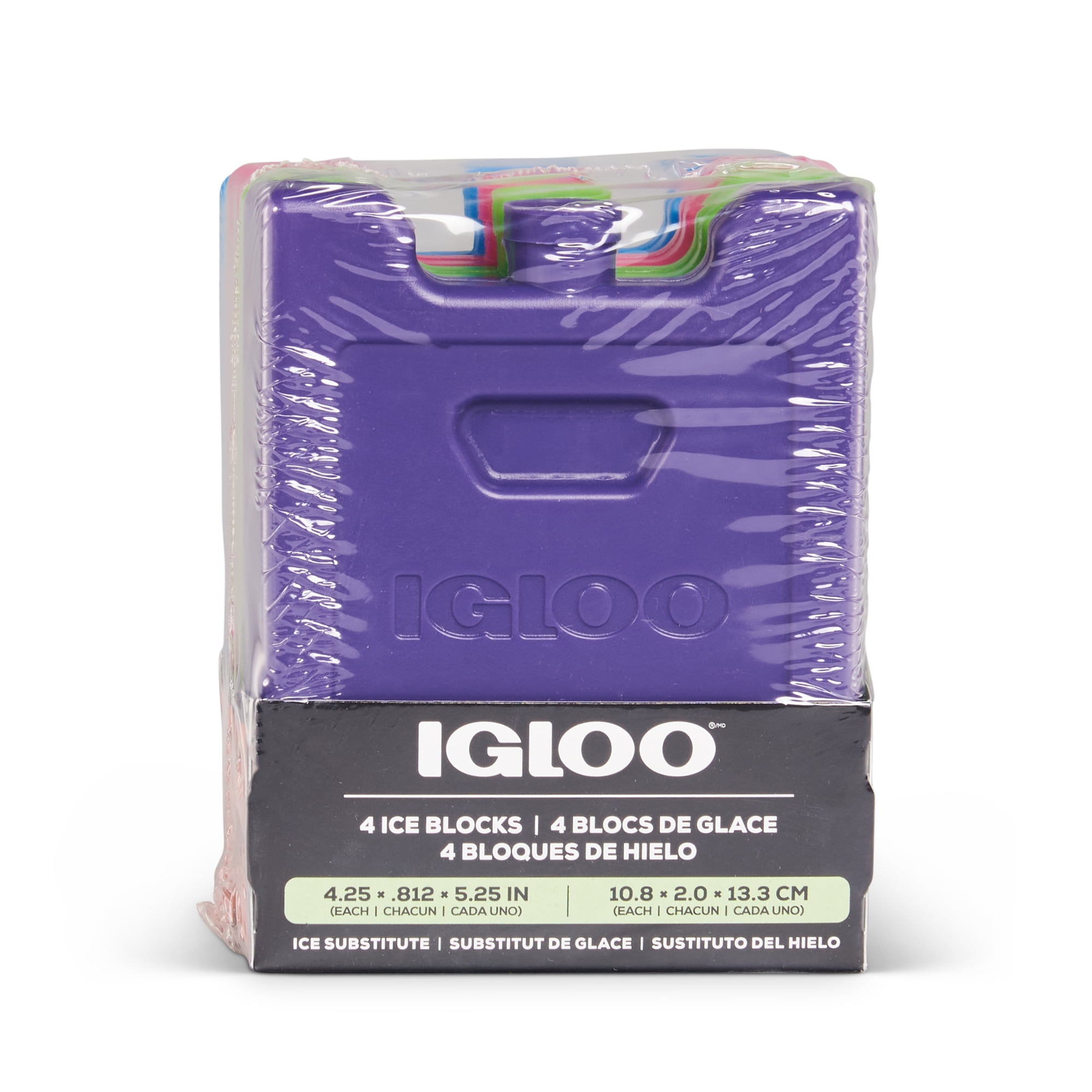 Igloo 4-Pack MaxCold Small Ice Freeze Block, Multi Color, Made for Portable Food Cooling