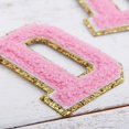 thumbnail image 5 of 3 Pack Chenille Iron On Glitter Varsity Letter "D" Patches - Pink Chenille Fabric With Gold Glitter Trim - Sew or Iron on - 8 cm Tall, 5 of 8