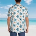 thumbnail image 4 of Fuzoiu Flower Leaves Print Hawaiian Shirt for Men, Summer Beach Casual Short Sleeve Button Down Shirts, Men’s Beach Summer Shirts with Pocket,Small, 4 of 7