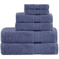 thumbnail image 3 of Madison Park Bathroom Towels Set, Cotton Bathroom Towels, Absorbent Soft Bath Towels, Navy, 6-Piece, 3 of 7