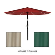 Pure Garden 10 ft Patio Umbrella with LED Solar Lights and UV 30+, Red