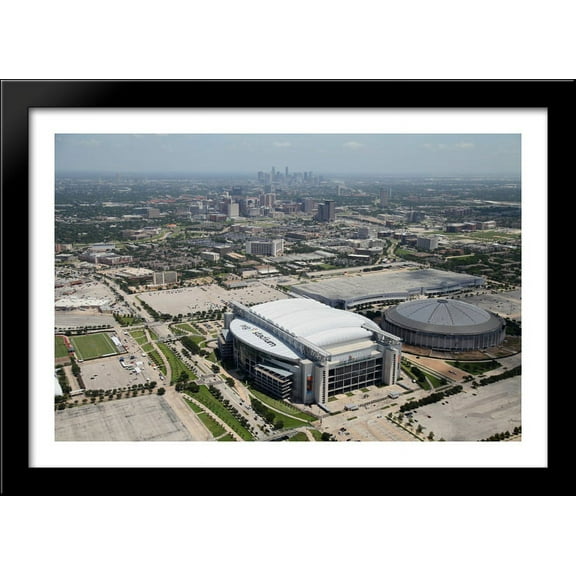 NRG Stadium 40x28 Large Black Wood Framed Print Art - Home of the Houston Texans