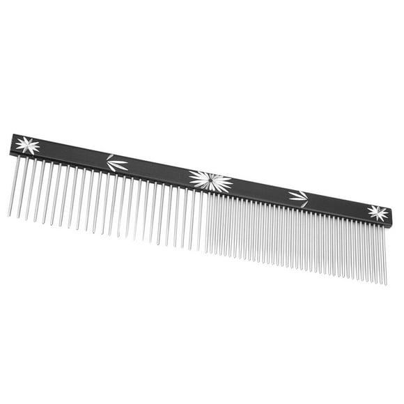 Pet Comb, Pet Hair Grooming Tool, Stainless Steel Double Comb Tooth Non-Slip Anti-Static for Pets Cat Dog