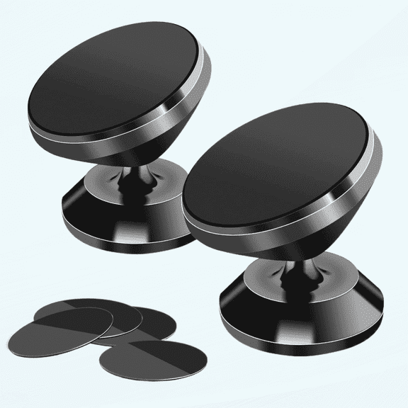 2 Pack Magnetic Phone Car Mount, Dashboard 360° Rotation & Adjustable Magnet Cell Phone Holder