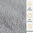 thumbnail image 5 of Washable Dog mat faux rabbit fur Dog&Cat Crate Beds,Ultra Soft Kennel Bed Anti-Slip Pet Sleeping pad for Large, Jumbo, Medium, Small Dogs Breeds,30" x 19", Light Grey, 5 of 7