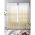 thumbnail image 4 of Beige White Stripes Semi Sheer Curtains 108 Inch Length 2 Panels Set, Farmhouse Modern Gradient Lines Sheer Kitchen Curtain Privacy Voile Window Curtain for Living Room Bedroom Rod Pocket Drapes, 4 of 7