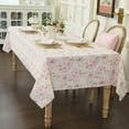 thumbnail image 3 of Flower Tablecloth, Pink Floral Table Cloth for Square Tables,Waterproof Resistant Rose Table Cover for Valentines,Parties,Wedding Use Spring/Summer (54 X 54 Inch), 3 of 6
