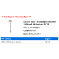 thumbnail image 2 of Exhaust Valve - Compatible with 2000 - 2006 Audi A6 Quattro 4.2L V8 2001 2002 2003 2004 2005, 2 of 2