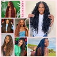 thumbnail image 2 of AKONSOUL 22 Inch Human Braiding Hair for Boho Braids Deep Wave Bulk Human Braiding Hair 100% Unprocessed Brazilian Virgin Human Hair for Braiding Bohe, 2 of 7