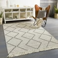 thumbnail image 3 of Hauteloom Siguinon Wool Living Room, Bedroom Area Rug - Bohemian, Transitional - Black, Cream - 6' x 9', 3 of 6