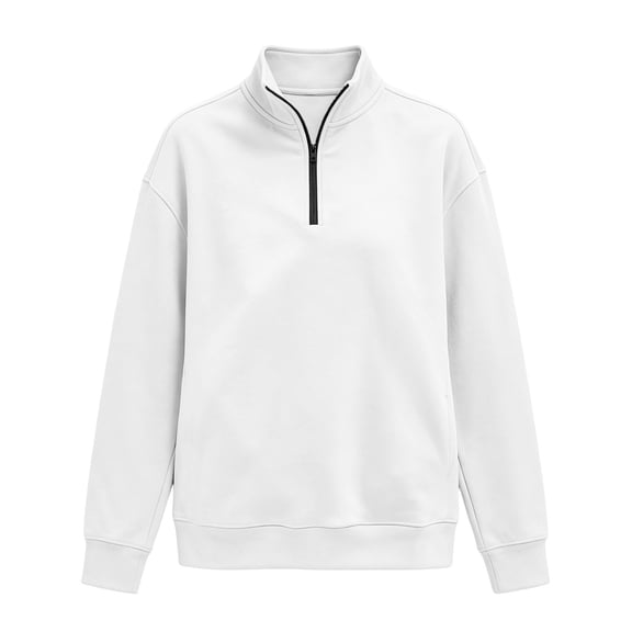 Tnhcen Women's Quarter Zip Pullover Sweatshirt Long Sleeve Mock Neck Solid Color Loose Fit Kangaroo Pocket Casual Fall Winter Soft Fleece Top Plus Size S-3XL
