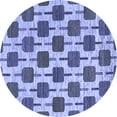 thumbnail image 1 of Ahgly Company Indoor Round Abstract Blue Contemporary Area Rugs, 4' Round, 1 of 4