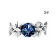 thumbnail image 1 of LLQkigsxse Teen Girl Ring Set Women's Silver Floral Transparent Flower Vine Leaf Rings Wedding, 1 of 1