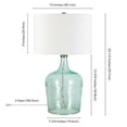thumbnail image 3 of Evelyn&Zoe Casco 24" Tall Table Lamp with Fabric Shade, Textured Blue Glass/White, 3 of 4
