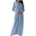 thumbnail image 4 of Women Fashion V-neck Long Sleeve Solid Color, 4 of 6