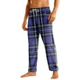 thumbnail image 2 of Wutalume Men's Home Soft Pajama Pants with Drawstring and Pockets, Flannel Checkered Print Casual Sports Pants for Lounge and Sleep,Purple 2XL, 2 of 6