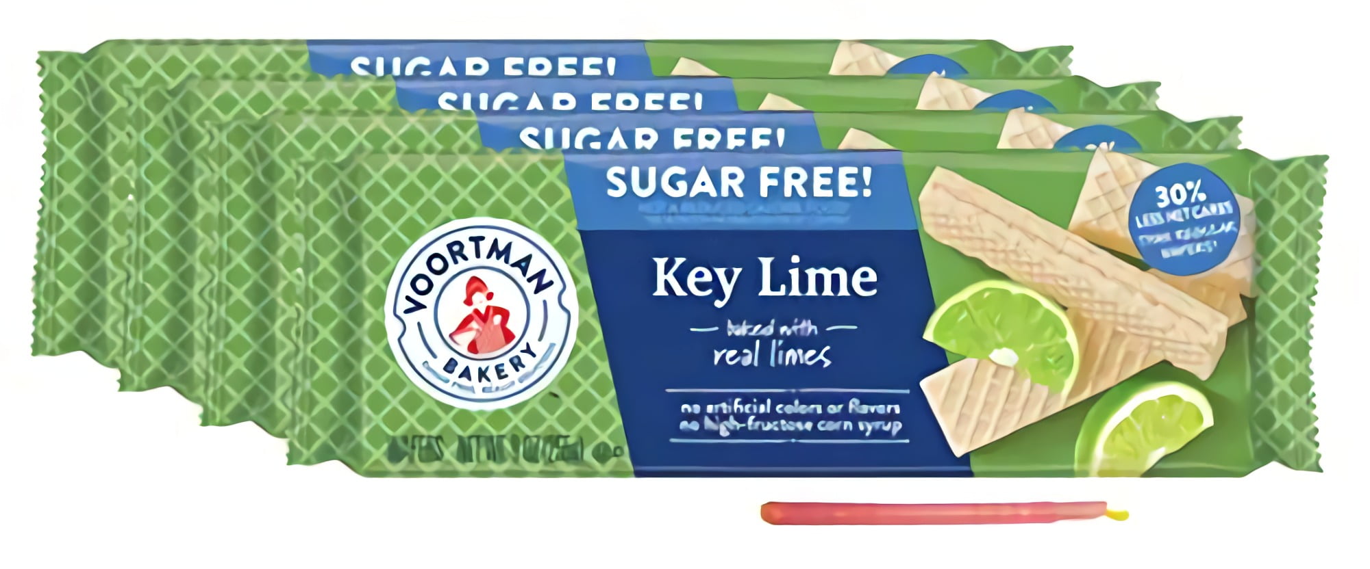 Voortman Sugar Free Key Lime Wafers, 9 oz. Pack of 4