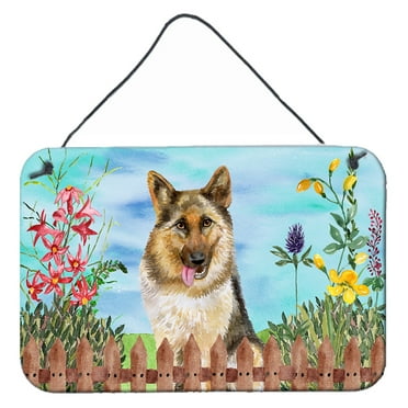 Carolines Treasures CK1216DS812 German Shepherd Spring Wall or Door Hanging Prints  8x12 multicolor