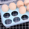 thumbnail image 3 of Rejilla de almacenamiento de 15 compartimentos de rejilla para huevos de plástico con dispensador de tapa organizador de nevera Ndcxsfigh Libre de BPA, 3 of 8