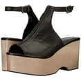 thumbnail image 6 of Kelsi Dagger Nova Black Platform Heeled Mule Open Toe Ankle Strap Dress Sandals (Black, 8.5), 6 of 6