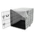 thumbnail image 3 of Calligraphy Dog Crate Cover, Names of Cities in World Amsterdam New York Beijing London Vienna Madrid, Easy to Use Pet Kennel Cover for Medium Large Dogs, 35" x 23" x 27", Grey and White, by Ambesonne, 3 of 6