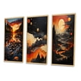 thumbnail image 3 of Designart "Kentucky horizon River" Kentucky Framed Wall Art Set Of 3 - Orange Kentucky Frame Gallery Set For Office Decor, 3 of 7