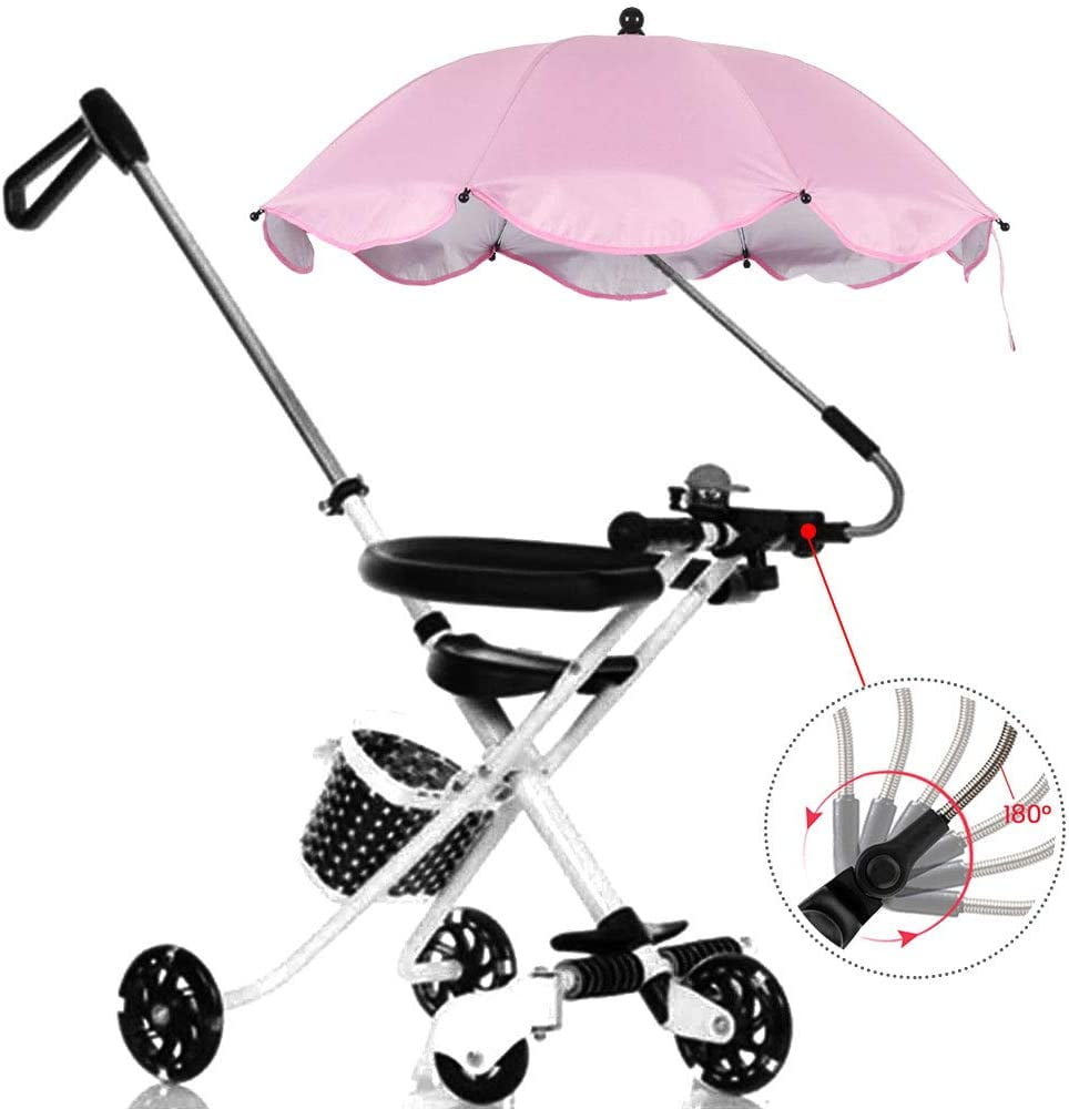 Adjustable Baby Stroller Sun Shade UV Rain Protection Umbrella Parasol