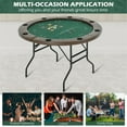 thumbnail image 7 of R RAYCHEE Foldable 8 Player Poker Table with Stainless Steel Cup Holders and Padded Rails, Brown, 7 of 7