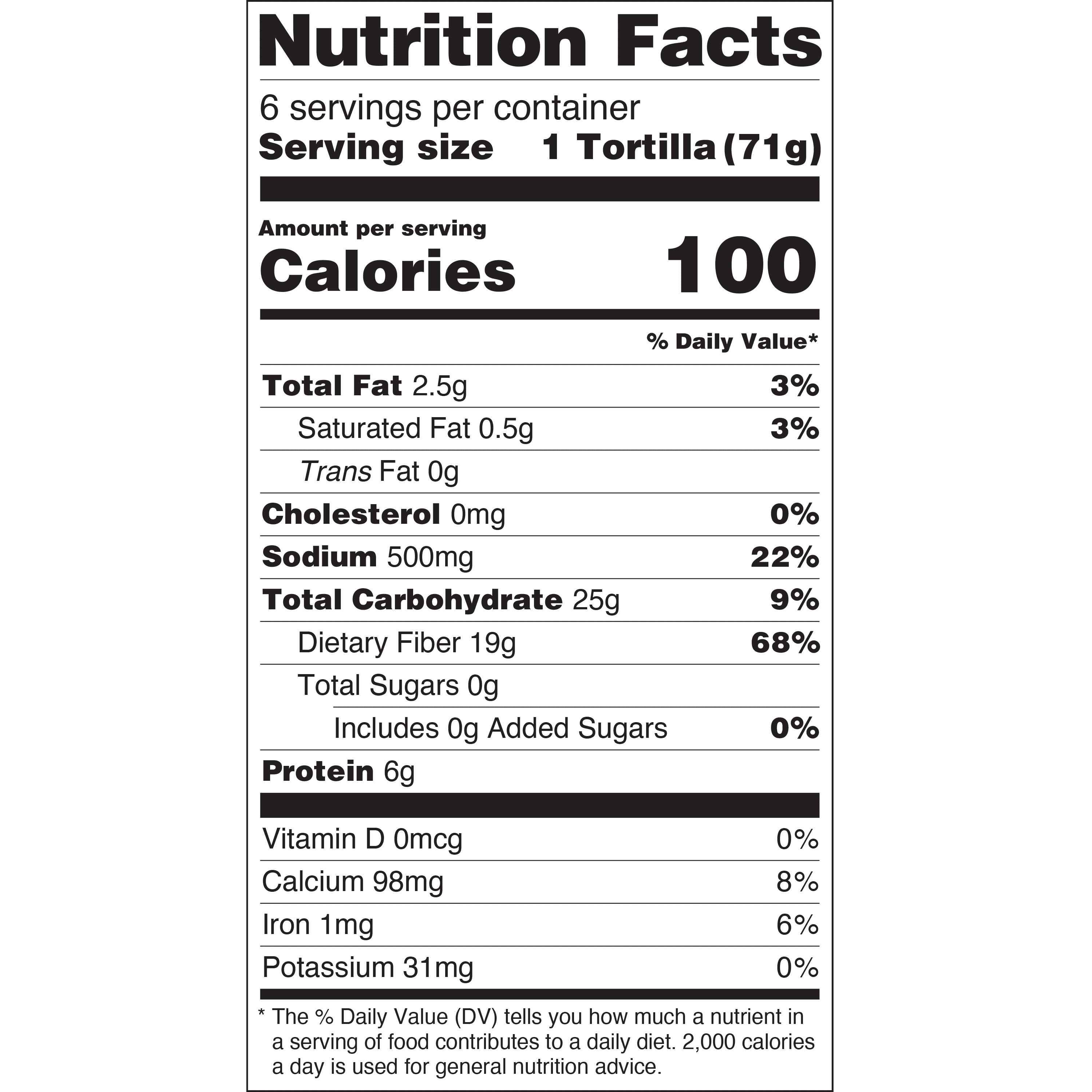 Olé Mexican Foods Xtreme Wellness High Fiber Large Burrito Flour Tortilla Wraps, 15 oz, 6 Count
