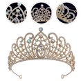 thumbnail image 3 of KAKOWELY Corona de novia para boda, corona de novia con diamantes de imitación, tiara para fiesta de cumpleaños, accesorio para el cabello de boda, 3 of 5