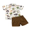 thumbnail image 3 of PENGXIANG Enfants Bébé Garçon Costume Formel Tops Animaux Chemise + Short Pantalons Tenues d'Été, 3 of 5