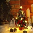thumbnail image 3 of Tabletop Christmas Tree  40CM Tall Artificial Christmas Tree with Hanging Ornaments Pine Tree  Decoration, 3 of 9