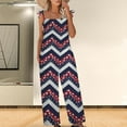thumbnail image 2 of Dyegold Jumpsuits for Women Casual, Jumpsuit for Women Summer Loose Wide Leg Playsuit Independence Day USA Flag Square Neck Sleeveless Rompers Overalls Black_Friday, 2 of 5