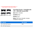 thumbnail image 2 of Front Brake Pad Set - Compatible with 1991 - 2002 GMC Sonoma RWD 1992 1993 1994 1995 1996 1997 1998 1999 2000 2001, 2 of 2
