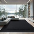 thumbnail image 2 of ODIKA 6'x9' Black Charcoal Modern Geometric Washable Area Rug Sleek Design with Minimalist Appeal Non-Slip, Chair-Friendly, for Dining Room, Under Table, Office Décor, 2 of 7