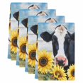 thumbnail image 2 of Cow Sunflowers Kitchen Towels Set of 4, Farmhouse Animal Blue Sky Wooden Grain Absorbent Dish Towels for Kitchen, Microfiber Hand Towel, Quick Drying Tea Towel for Cleaning Decorative Dishcloths, 2 of 7