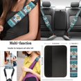 thumbnail image 5 of Uorisanigo Western Aztec 10 Pieces Cars Seat Covers Full Set with Steering Wheel Cover and Car Seat Belt Pad Cover Car Water Cup Coaster Keychains Comfortable Elastic Suitable for Cars, SUVs, 5 of 7