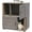 Basic Gray, variant on OUTGOODS Double Cat Litter Box Enclosure Furniture, Engineered Wood, Natural Finish