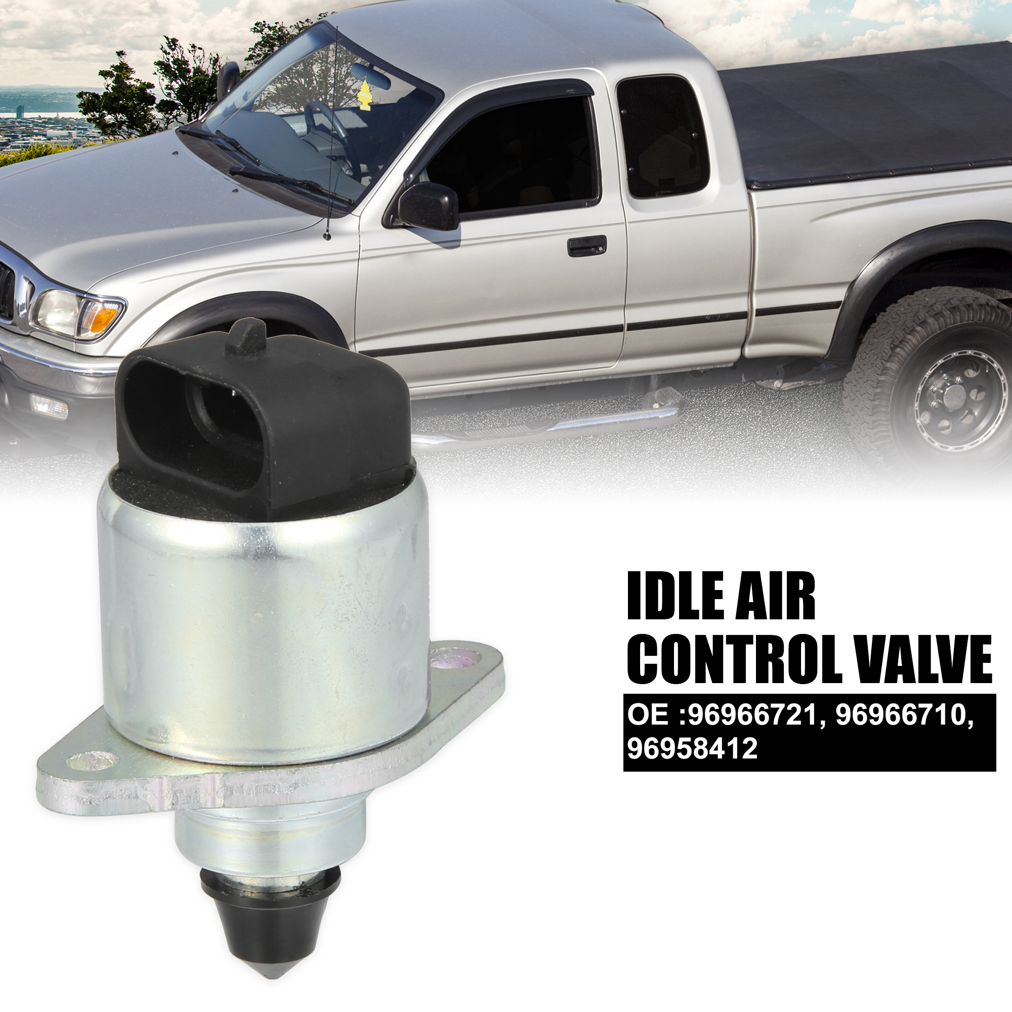 Car Idle Air Control Valve 96966721 96966710 96958412 with Gaskets for Chevy Spark M300 1.0L Silver Tone - image 3 of 6