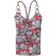 Women's Plus Print Ring Tankini Top