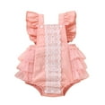 thumbnail image 1 of EDFBUYKRS Baby Girls Sleeveless Ruffled Lace Bodysuit Romper Clothes, 1 of 2