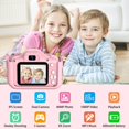 thumbnail image 2 of Cámara para niños, cámaras digitales como regalo para niñas de 6 años en adelante, cámaras de vídeo digitales con funda de silicona suave de dibujos animados, tarjeta SD de 32 GB, 2 of 5