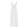thumbnail image 4 of pstuiky Wide Leg Jumpsuits for Women Solid Color Backless Strap Casual Sleeveless Romper with Pockets for Summer, Party Fashion Summer Outfits Clothes, 4 of 8