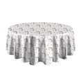 thumbnail image 5 of White Cartoon Unicorn Star Pattern Round Tablecloth 60"x60",Wrinkle Wipeable Table Cloth for Kitchen Dining Room Picnic Patio Party, 5 of 6