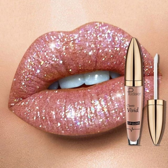 Lápiz labial brillante resistente al agua, 18 colores, lápiz labial líquido brillante mate, lápiz labial perla de diamante, cosméticos, rosa
