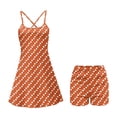 thumbnail image 4 of Garronmavis Orange Polka Dot Golf Tennis Dress for Women Sleeveless Scoop Neck Sports Workout Dress A Line Inner Shorts Summer Workout Dresses Athletic Sports Outfits, Size S, 4 of 7